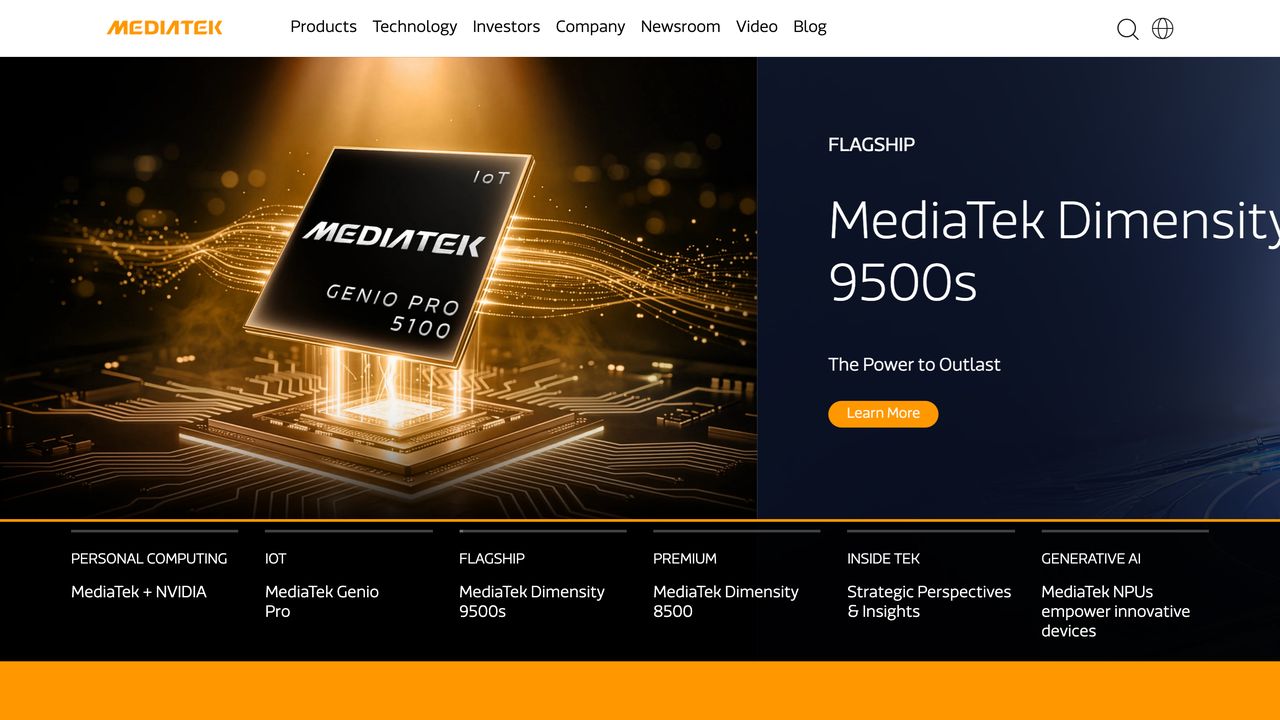 MediaTek 全球官網 網站畫面